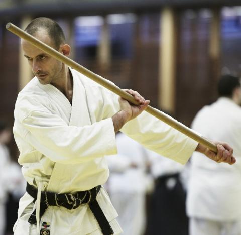 Julien Dubergey lors du stage d’Hitohira Saito Sensei à Paris en 2017