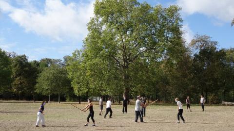 Pratique masquée au parc de Vincennes, été 2020