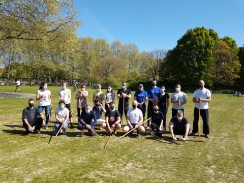 Photo de groupe après un cours au Parc de la Villette