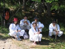 Pause pendant le stage d'été de 2004 dans le Queyras