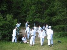 Pause pendant le stage d'été de 2004 dans le Queyras