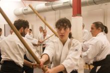 Pratiquant·es sur le tatami